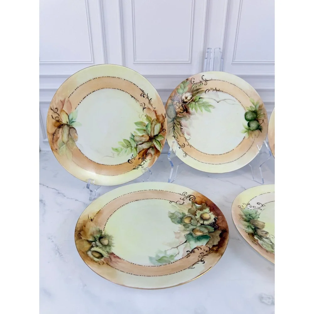 VTG Favorite Bavaria Porcelain Hand Painted Cream Fruits Nuts 8 1/4